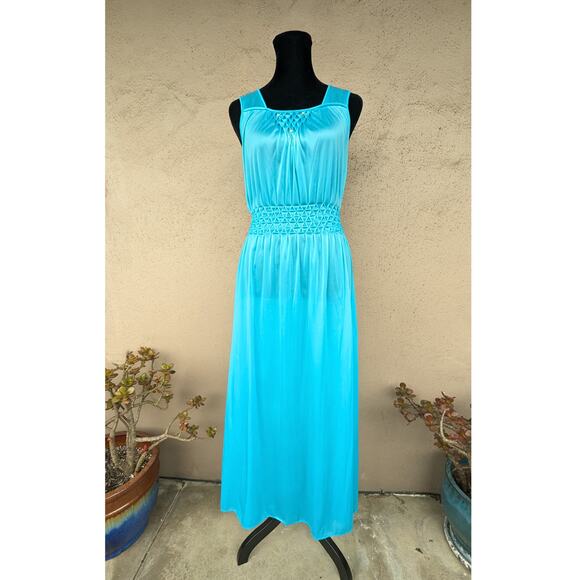 Unknown Dresses & Skirts - 💜Seafoam Blue Smocked Mermaid Slip Dress – Adjustable Waist – Size 36/38 (S/M)